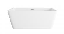 Elegant BT30659GW-BNK - 59 inch Bathtub in Glossy White with Brushed Nickel Trim