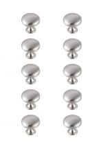 Elegant KB2002-NK-10PK - Cadon 1.2" Diameter Brushed Nickel Mushroom Knob Multipack (Set of 10)