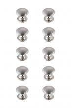 Elegant KB2004-NK-10PK - Kaid 1.2" Diameter Brushed Nickel Mushroom Knob Multipack (Set of 10)