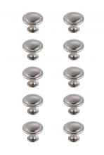 Elegant KB2005-NK-10PK - Logyn 1.3" Diameter Brushed Nickel Mushroom Knob Multipack (Set of 10)