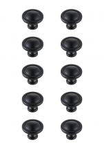 Elegant KB2007-MB-10PK - Garlande 1.2" Diameter Matte Black Mushroom Knob Multipack (Set of 10)