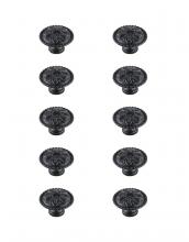 Elegant KB2011-MB-10PK - Corio 0.9" Diameter Matte Black Mushroom Knob Multipack (Set of 10)