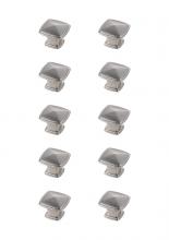 Elegant KB2023-NK-10PK - Marcel 1.2" Brushed Nickel Square Knob Multipack (Set of 10)