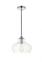 Elegant LD2246C - Destry 1 Light Chrome Pendant with Clear Glass