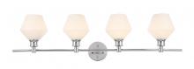 Elegant LD2321C - Gene 4 light Chrome and Frosted white glass Wall sconce