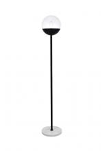 Elegant LD6147BK - Eclipse 1 Light Black Floor Lamp With Clear Glass