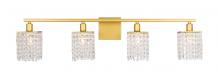 Elegant LD7012BR - Phineas 4 light Brass and Clear Crystals wall sconce