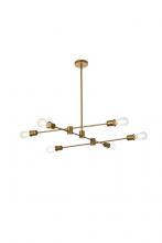 Elegant LD7052D35BR - Xavier 6 Lights Pendant in Brass