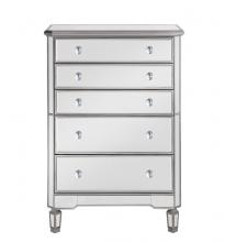 Elegant MF6-1026S - 5 Drawer Cabinet 33 In.x16 In.x49 In. in Silver Paint
