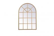 Elegant MR612842BR - Metal Windowpane Mirror 28 Inchx41 Inch in In Brass