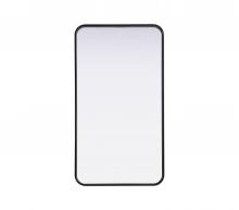 Elegant MR8A2036BLK - Contour Metal Rectangle Mirror 20x36 in Black