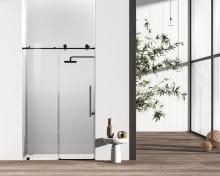 Elegant SD101-4876MBK - Frameless Shower Door 48x76 Matte Black