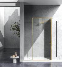 Elegant SD188-3576BGD - Fixed Framed Shower Door 35x76 Brushed Gold