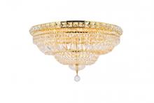 Elegant V2528F24G/RC - Tranquil 12 Light Gold Flush Mount Clear Royal Cut Crystal