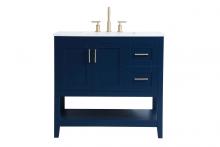 Elegant VF16036BL - 36 inch Single Bathroom Vanity in Blue