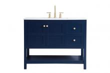 Elegant VF16442BL - 42 inch Single Bathroom Vanity in Blue