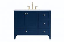 Elegant VF18042BL - 42 inch Single Bathroom Vanity in Blue