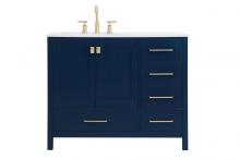 Elegant VF18842BL - 42 inch Single Bathroom Vanity in Blue