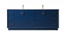 Elegant VF19684DBL - 84 Inch Double Bathroom Vanity In Blue