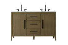 Elegant VF29354DMCB - 54 inch Double Bathroom Vanity in Chestnut Brown