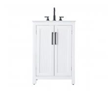 Elegant VF29524WH - 24 Inch Single Bathroom Vanity In White