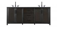 Elegant VF29584DCO - 84 inch Double Bathroom Vanity in Chocolate Oak