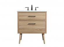 Elegant VF41030MW - 30 Inch Single Bathroom Vanity in Mango Wood