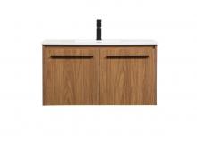 Elegant VF44536WB - 36 Inch Single Bathroom Vanity in Walnut Brown