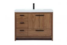 Elegant VF46042WB - 42 Inch Single Bathroom Vanity in Walnut Brown