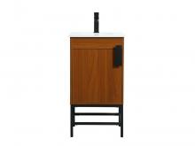 Elegant VF48818MTK - 18 Inch Single Bathroom Vanity in Teak