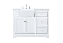 Elegant VF60242WH - 42 Inch Single Bathroom Vanity in White