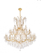 Elegant 2800G52G/RC - Maria Theresa 41 Light Gold Chandelier Clear Royal Cut Crystal