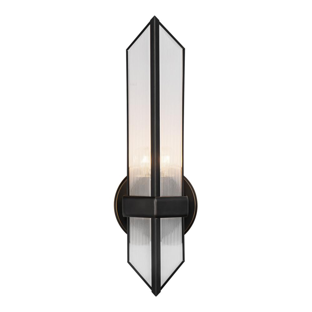 Cairo 4-in Ribbed Glass/Urban Bronze 1 Light Wall/Vanity