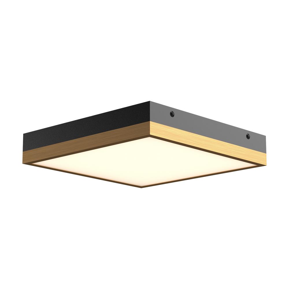 Sydney 11-in Aged Gold/Matte Black LED Flush Mount