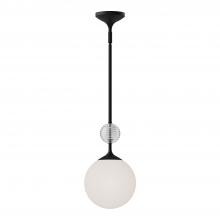 Alora Lighting PD415308MBOP - Celia 8-in Matte Black/Opal Glass 1 Light Pendant