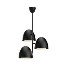 Alora Lighting CH529024MBOP - Kenji 24-in Matte Black/Opal Matte Glass 3 Lights Chandeliers