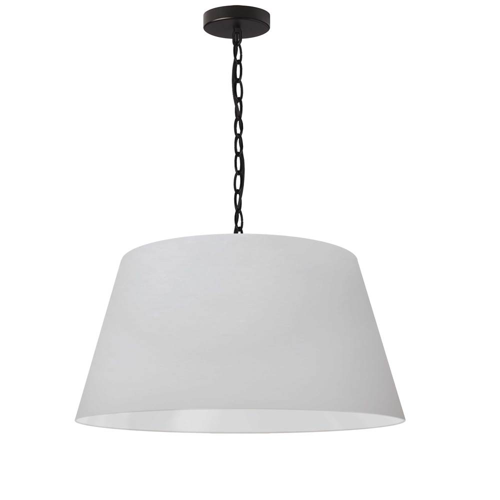 1LT Brynn Medium Pendant, JTone WHT Shade, Black