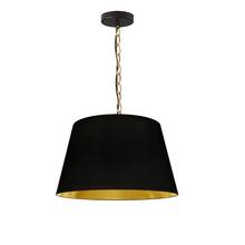 Dainolite BRY-S-AGB-698 - 1LT Brynn Small Pendant, BLK/Gld Shade, AGB