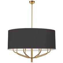 Dainolite ELN-388C-AGB-797 - 8 Light Incandescent Chandelier, Aged Brass with Black Shade