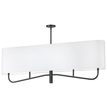 Dainolite ELN-544HC-MB-790 - 4 Light Incandescent Horizontal Chandelier Matte Black with White Shade