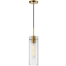 Dainolite PTA-51P-CFF-AGB - 1 Light Incand Pendant, Aged Brass w/ Clear Fluted Glass