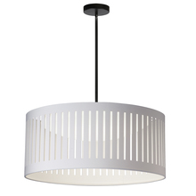 Dainolite SDLED-20P-MB-WH - 22W Slit Drum Pendant, Matte Black with White Shade