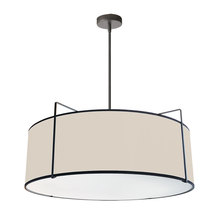 Dainolite TRA-244P-BK-CRM - 4LT Drum Pendant Black/CRM Shade w/ 790 Diff