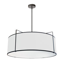 Dainolite TRA-244P-BK-WH - 4LT Drum Pendant Black/White Shade w/790 Diff