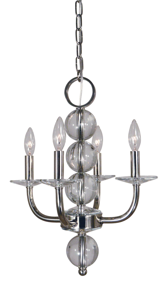 4-Light Polished Nickel Glamour Chandelier