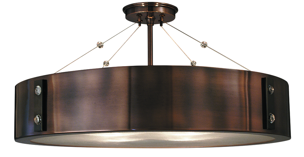 4-Light Satin Pewter/Polished Nickel Oracle Flush / Semi-Flush Mount