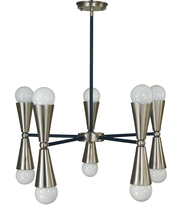 Framburg 3035 PN/MBLACK - 10-Light Polished Nickel/Matte Black Equinox Chandelier