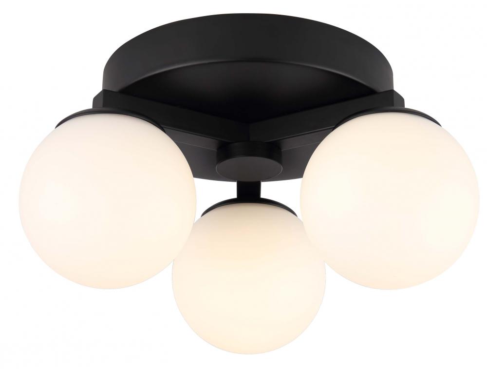 NYLAH, LCW233A03BK -G-, MBK Color, 3 Lt LED Ceiling Track, Flat Opal Glass, 15W LED (Integrated), Di