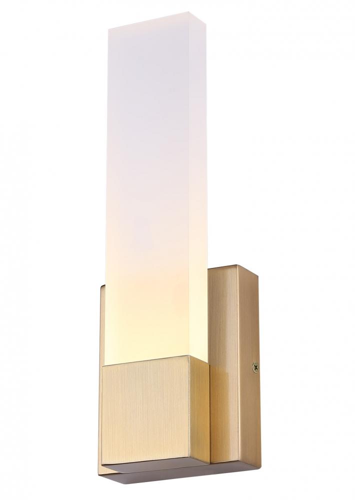 FARROW 4.75 in. 1 Light Gold Sconce with Frosted Acrylic Shade