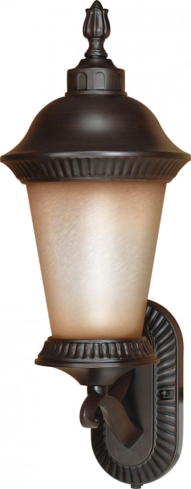 1-Light Large Outdoor Wall Lantern (Arm Up) with Photocell in Chestnut Bronze Finish and (1) 18W